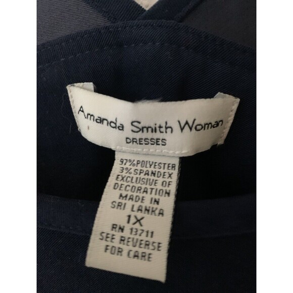 Amanda Smith NWT Vintage 90's Long Jumper Dress W side slits Embroidered 1X - Picture 4 of 7